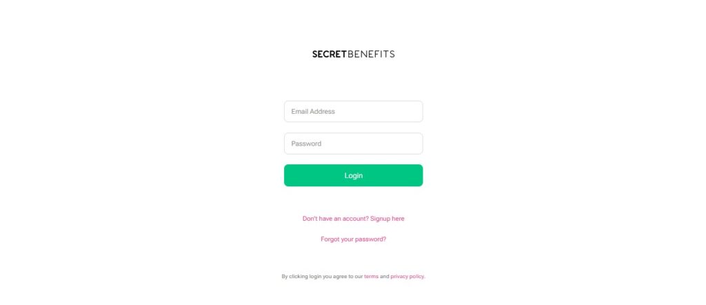 Secretbenefits login